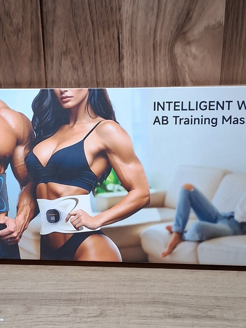Intelligent White AB Training Massage Belt – Fitness Toning Device